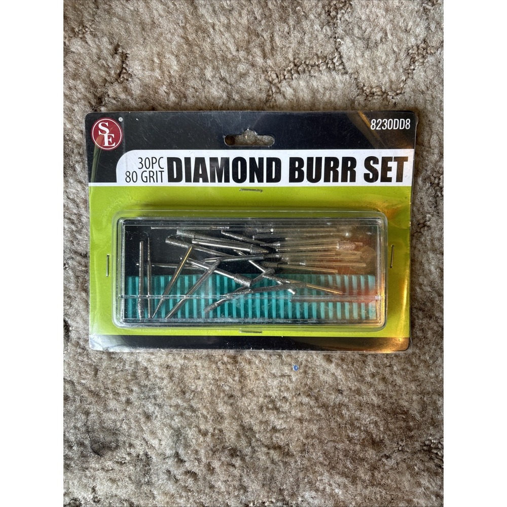 SE 8230DD8 30 Pc Diamond Burr Set 80 Grit Rotary Tool Bits Rotary Accessories